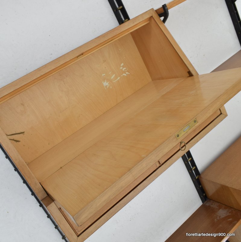 Piccola Libreria in noce a parete Walnut wall bookcase modulabile